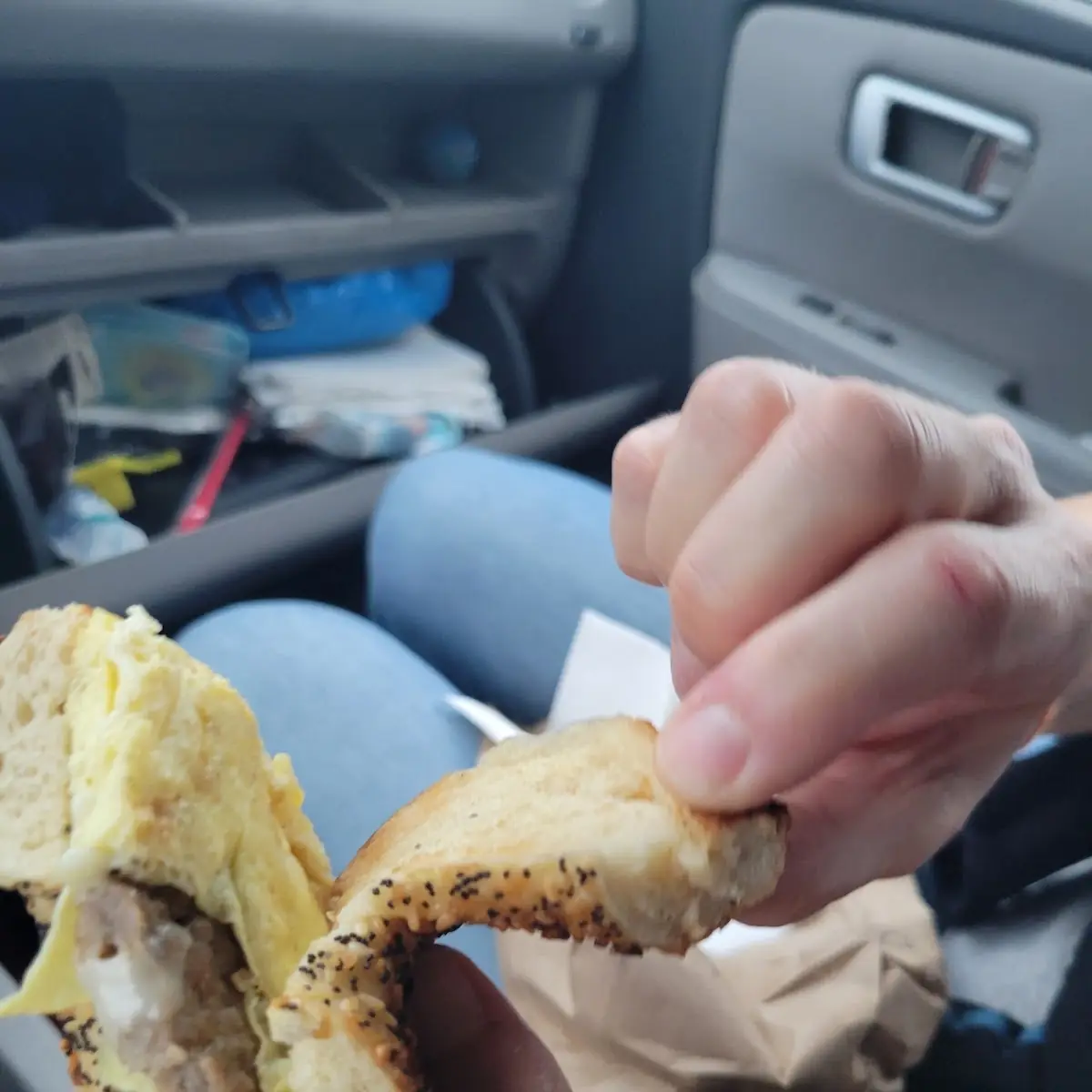 Sausage Egg and Cheese Everything Bagel