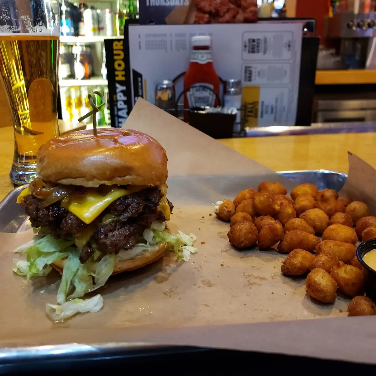 Cheese Curd Bacon Burger