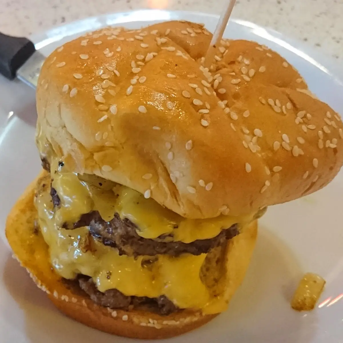 Double Quarter Pound Beef Hamburger with Cheese
