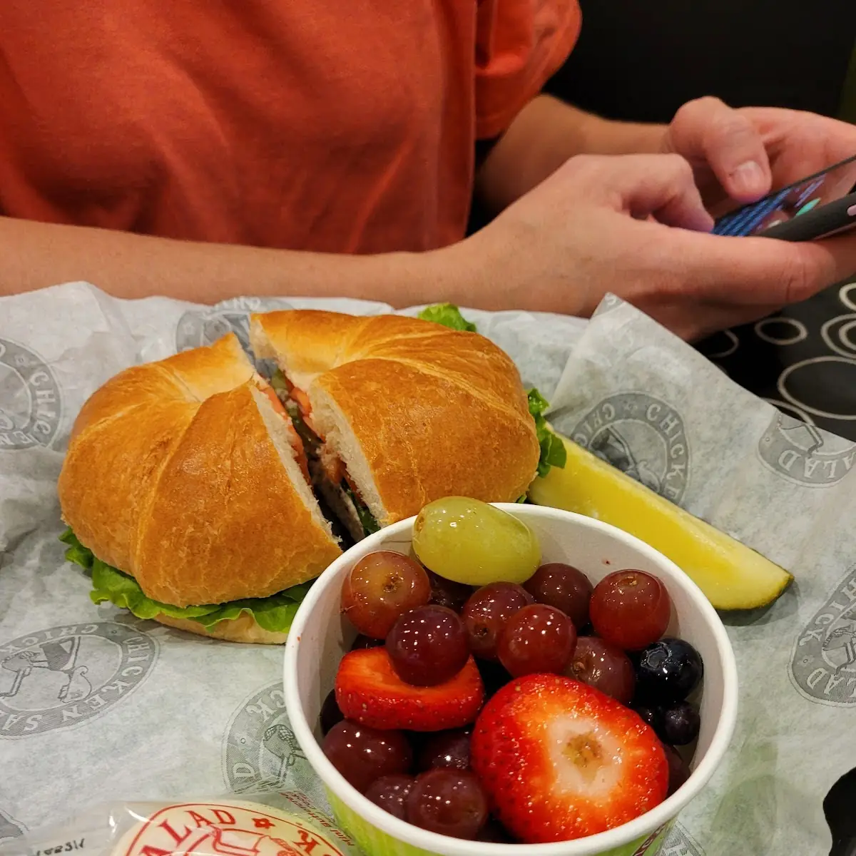 Croissant Csandwich with Fruit Cup