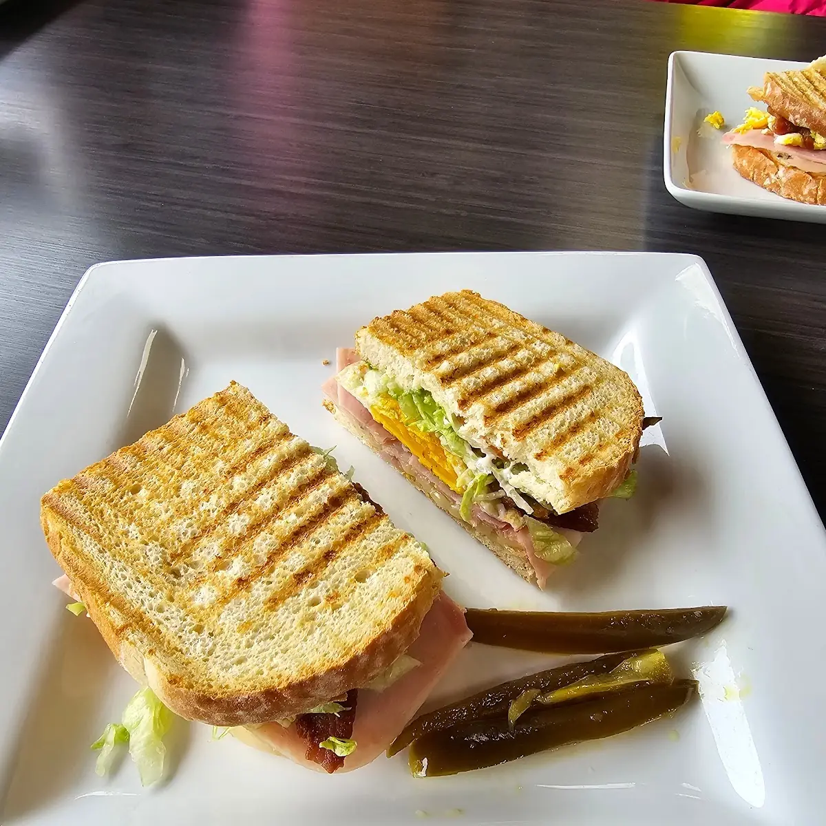 Egg Bacon Ham and Cheese Sandwich