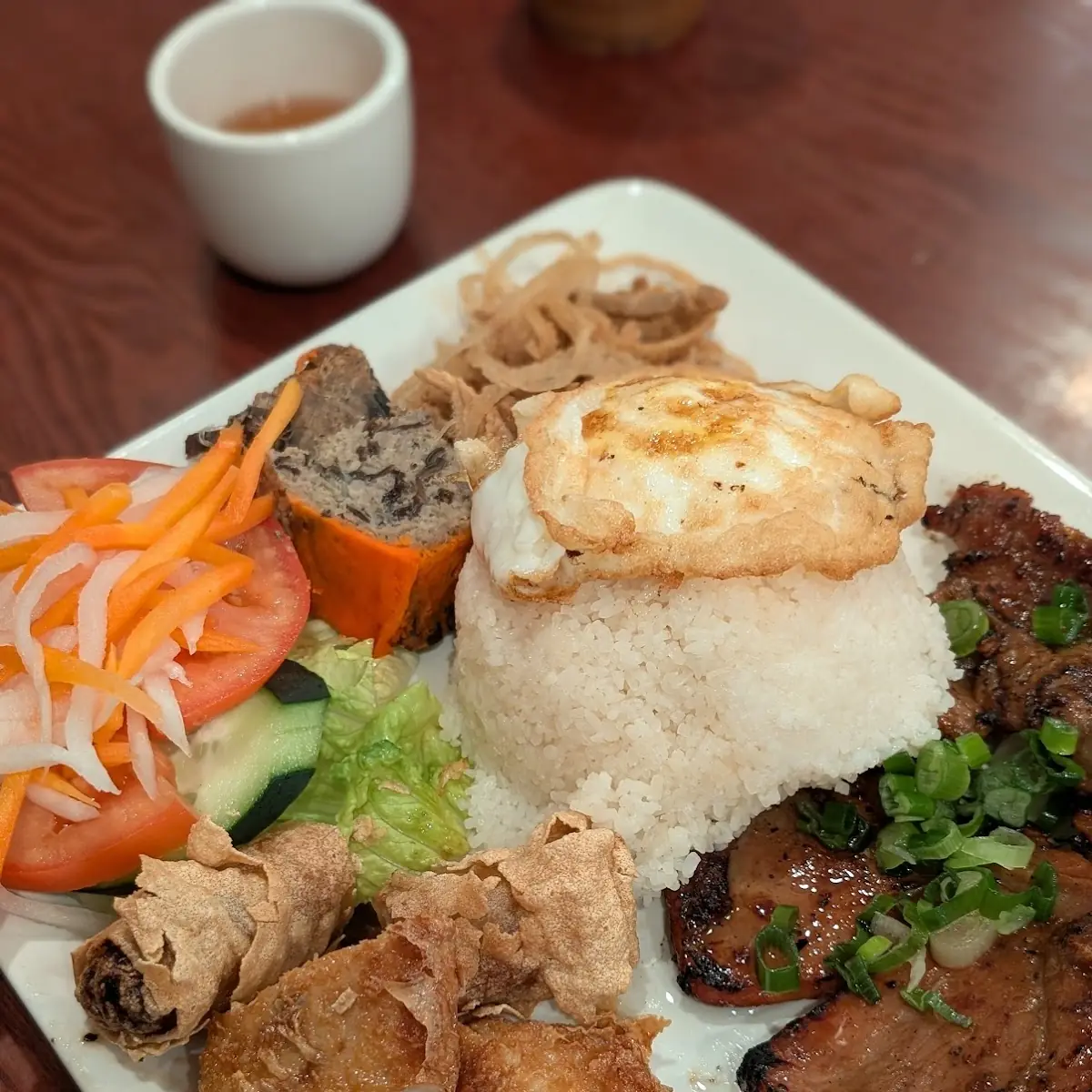 Grilled Pork with Rice and Salad