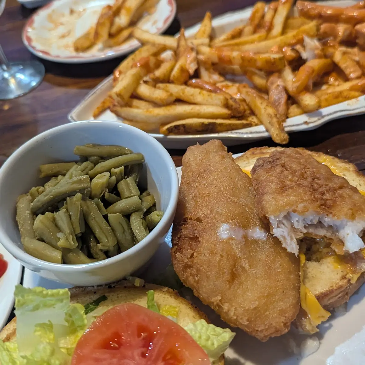 Fried Cod Sandwich Green Beans on the Side