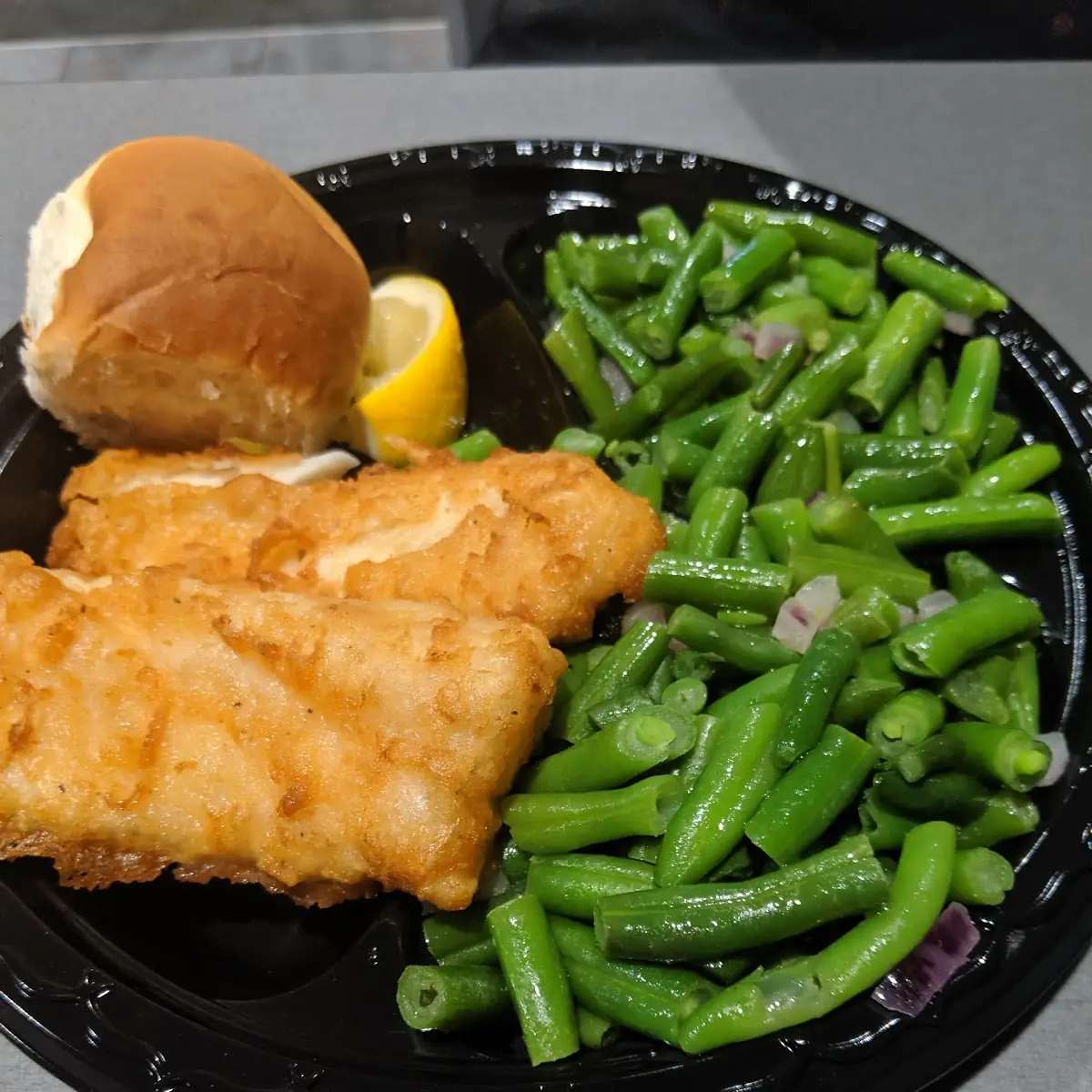Catfish Dinner with Green Beans