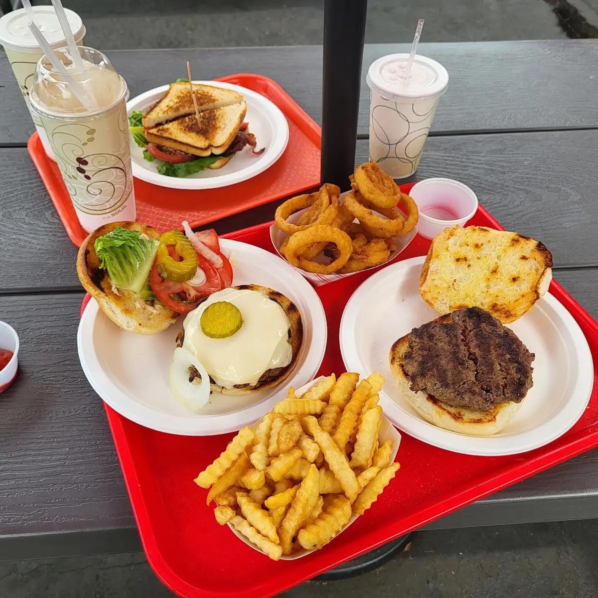 Burgers and Onion Rings