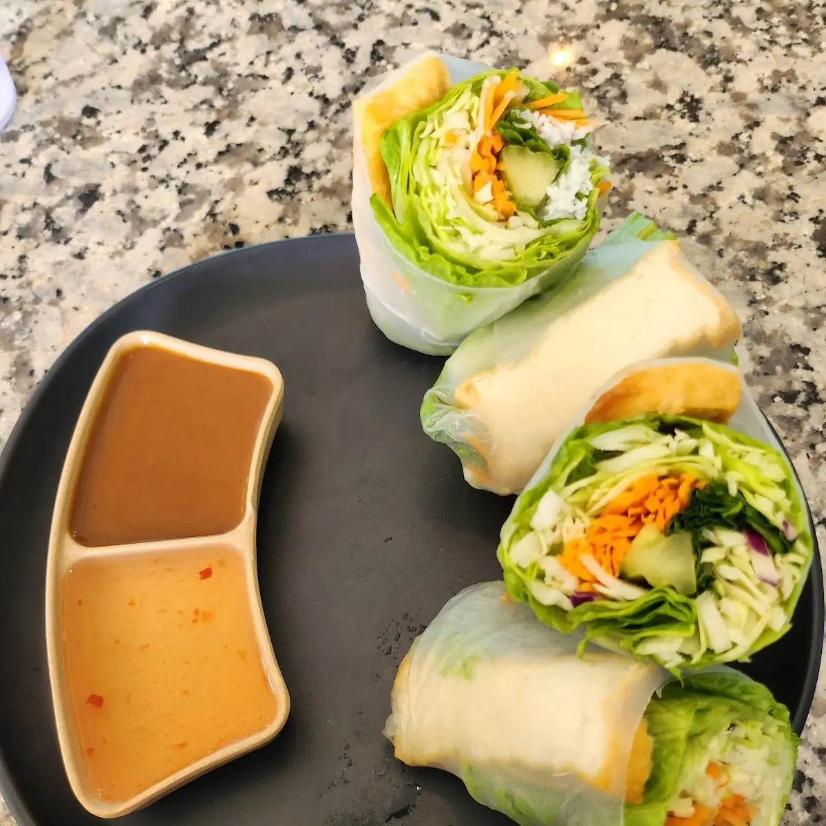 Rice Paper Spring Rolls and Sauces