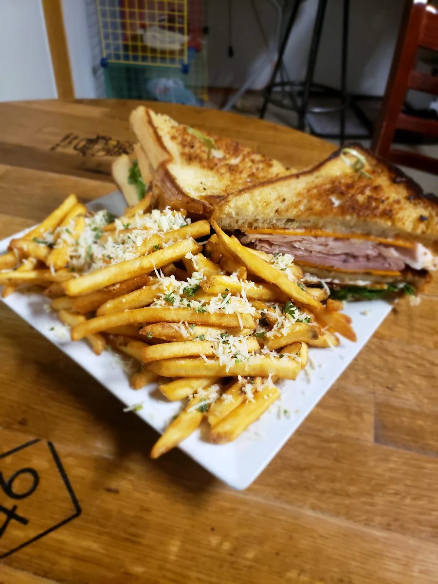 Clubhouse with Garlic Parm Fries, The Office Pub & Grill