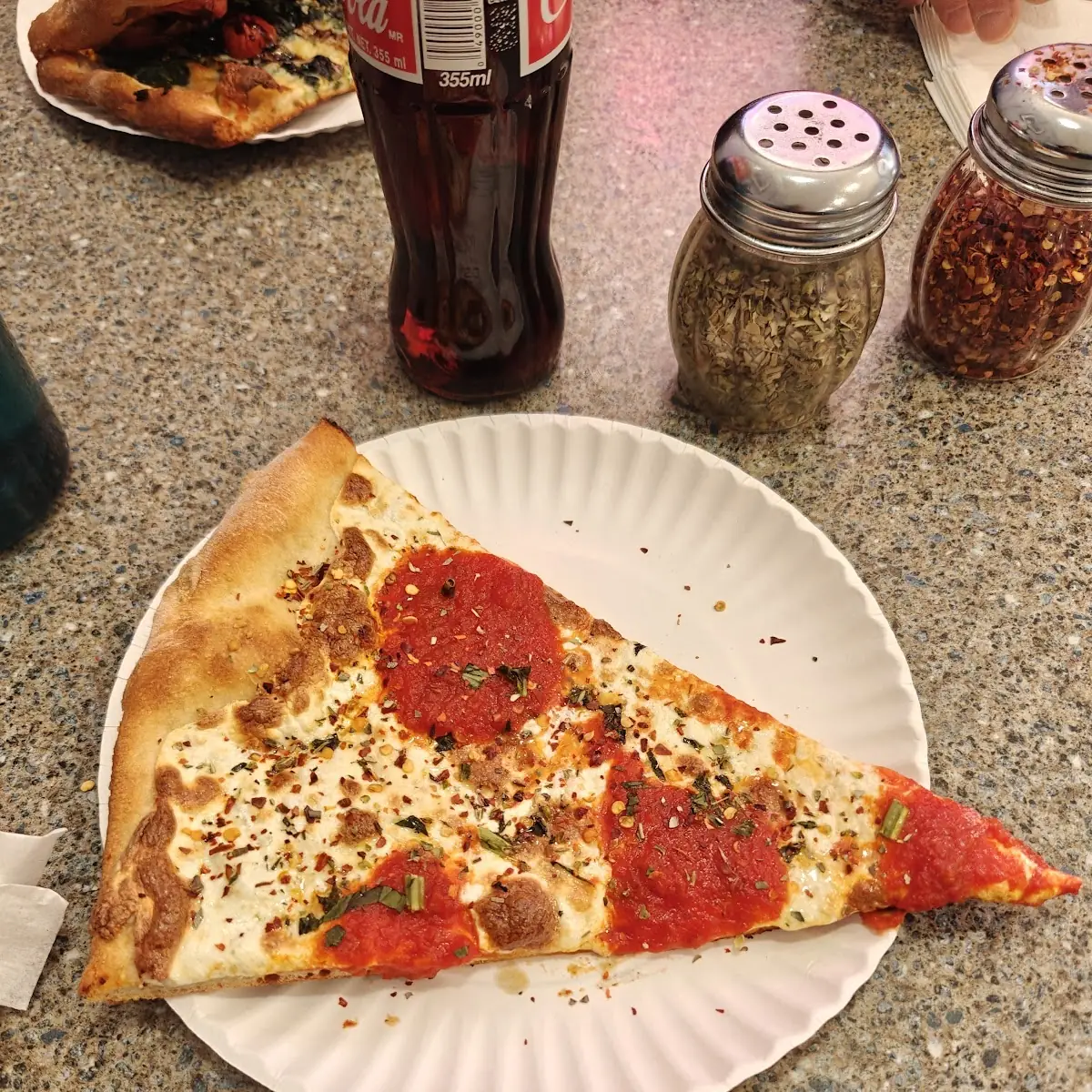 White Pizza Slice Margherita Pizza Slice Spinach Pizza Slice