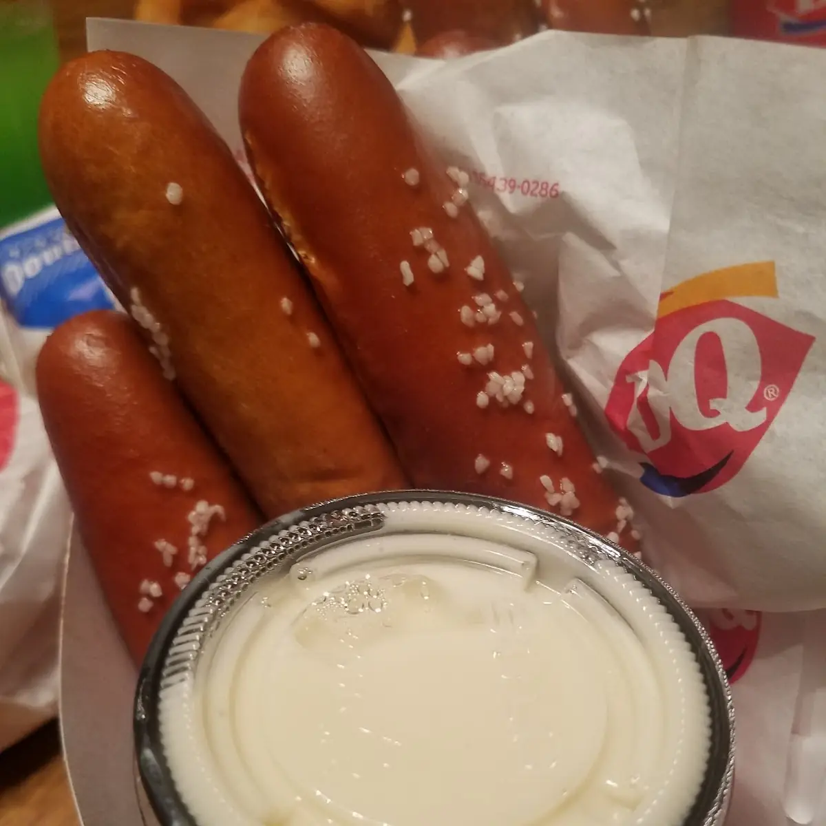 Pretzel Sticks and Cheese Quesadilla
