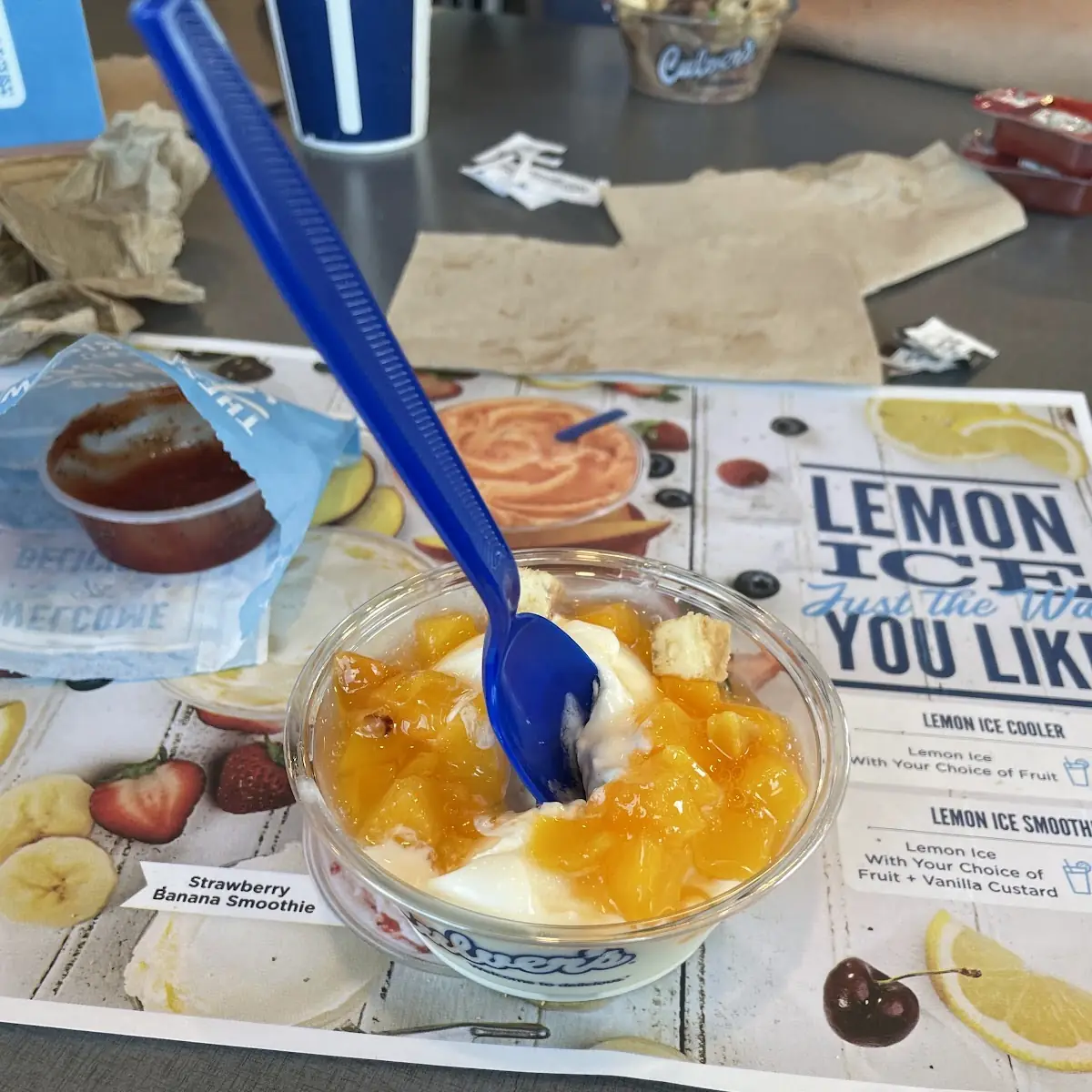 Vanilla Ice Cream with Peach
