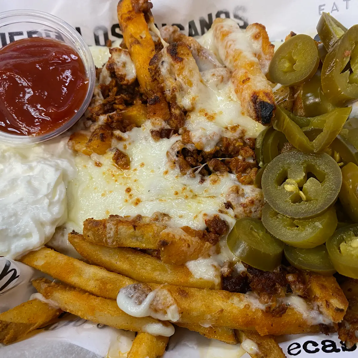 French Fries with Broiled Mozzarella Cheese
