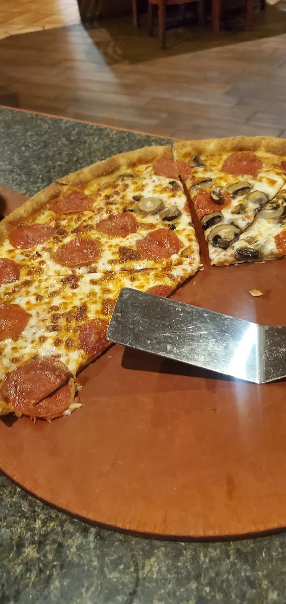Pepperoni and Half Mushroom Pizza
