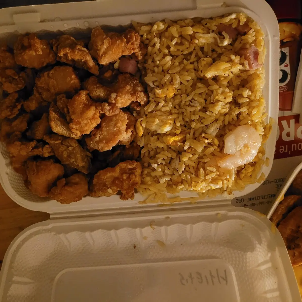 Popcorn Chicken & Ham & Egg Fried Rice
