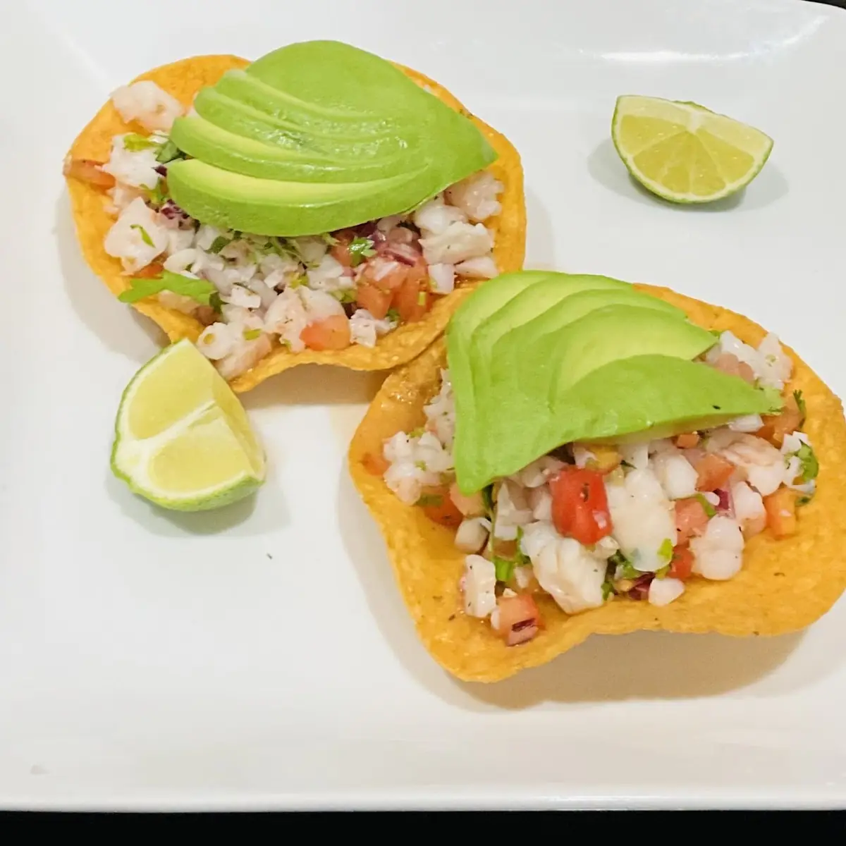 Tostada Camarón Shrimp Tostada
