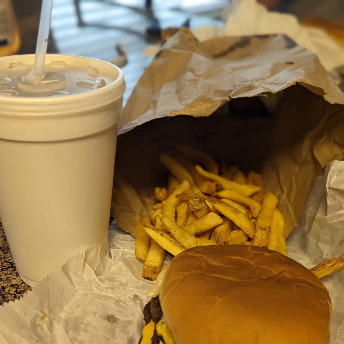 Cheeseburger Combo Burger and Fries