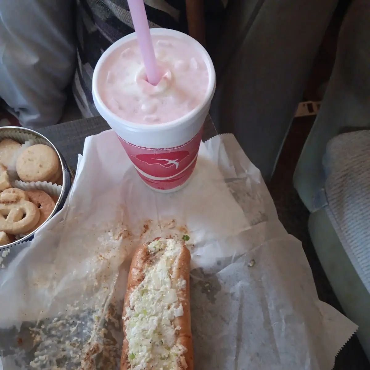 Hot Dog Combo Strawberry Shake