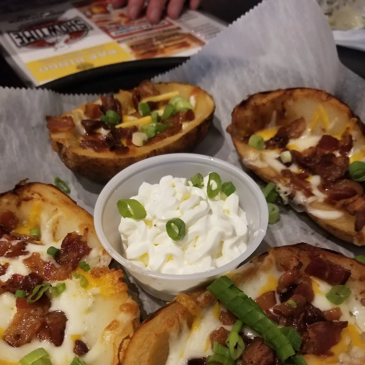 Potato Skins with Sour Cream on the Side