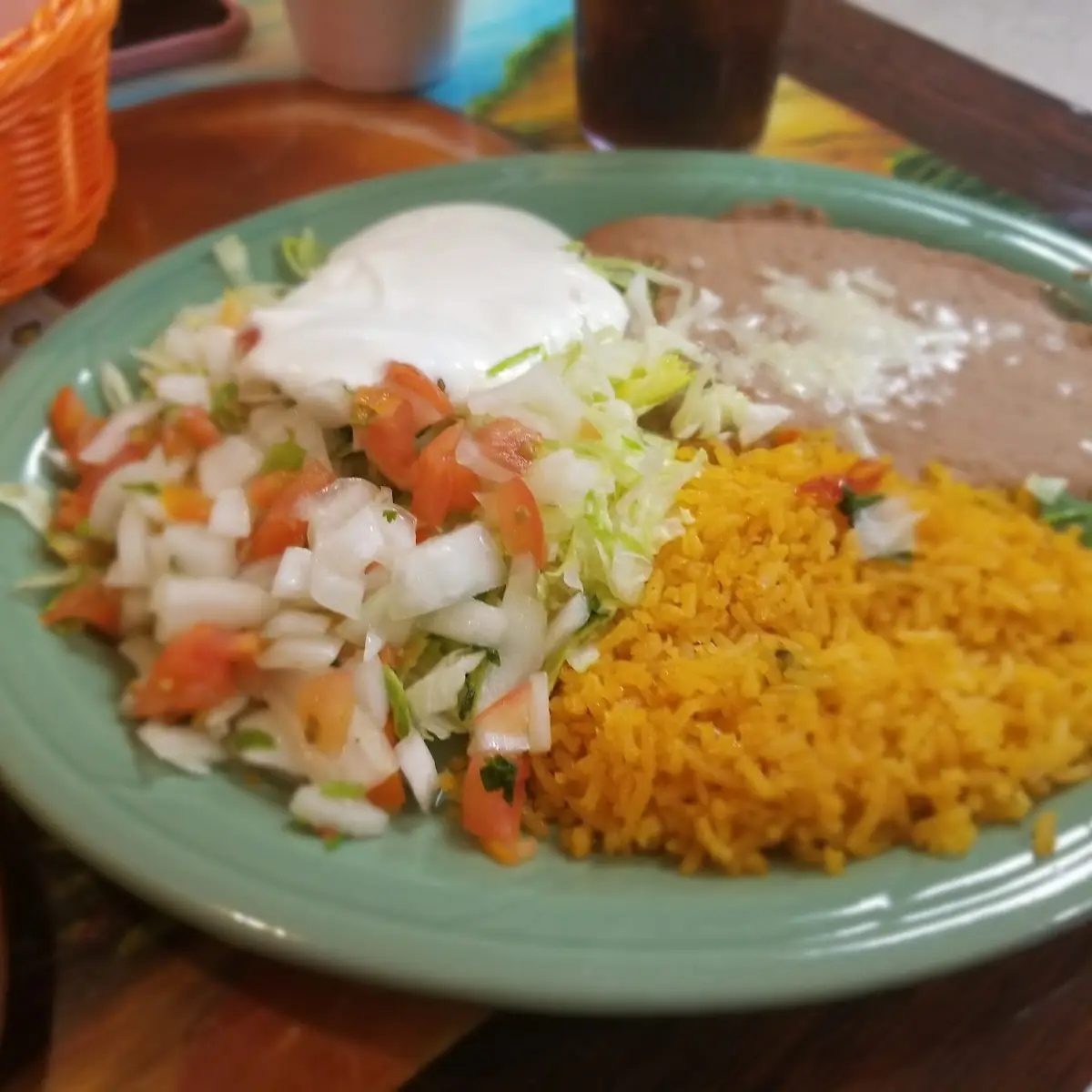 Rice Beans Lettuce and Pico De Gallo