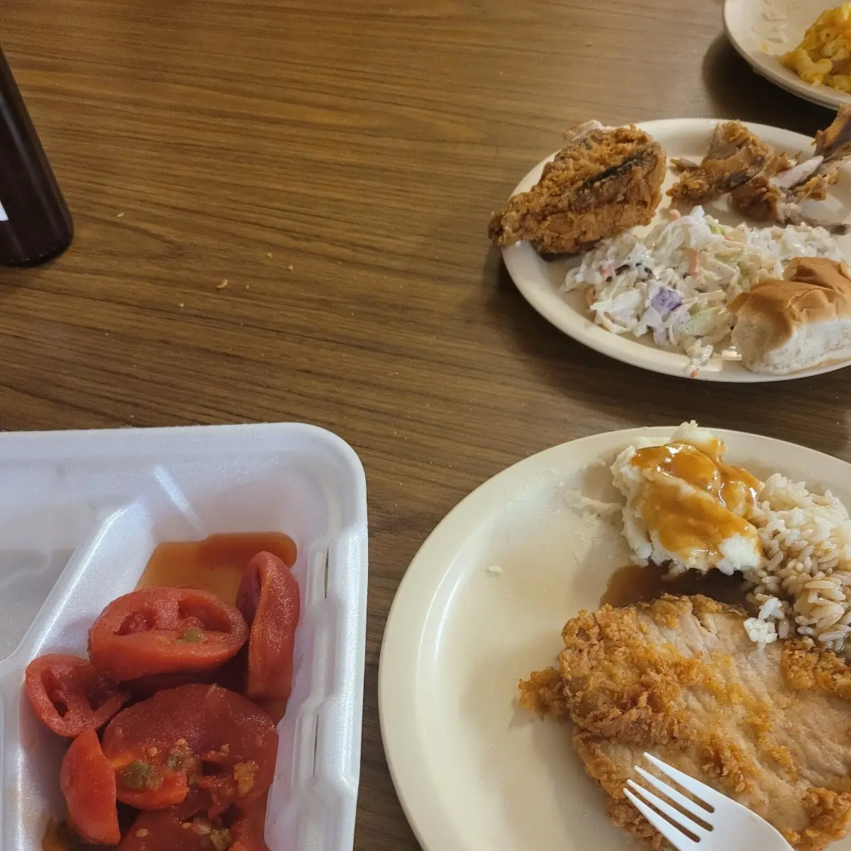 Stewed Tomatoes and Fried Chicken