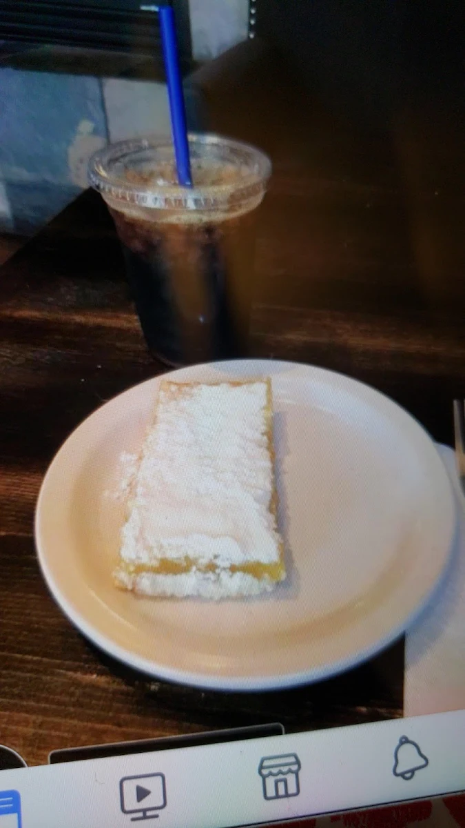 Lemon Bar and Iced Caramel Coffee