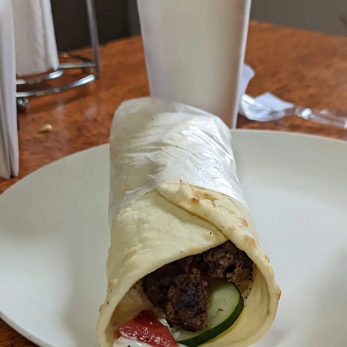 Steak Mushroom Wrap with Bleu Cheese Sauce