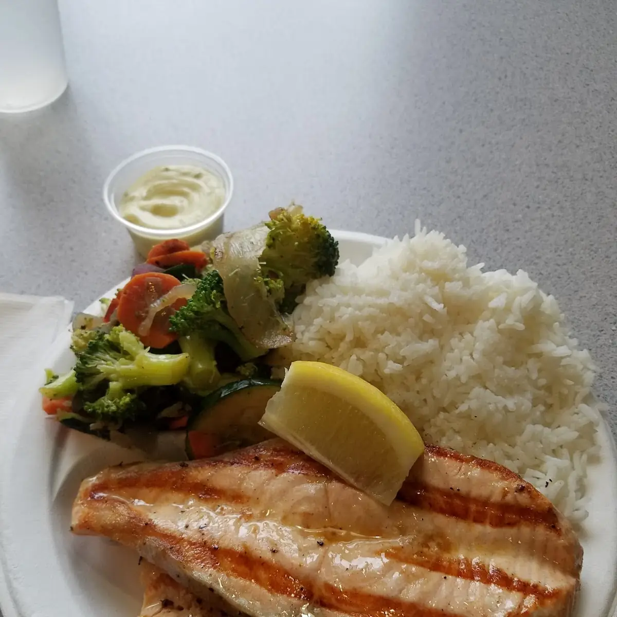 Grilled Tilpia with Steamed Rice