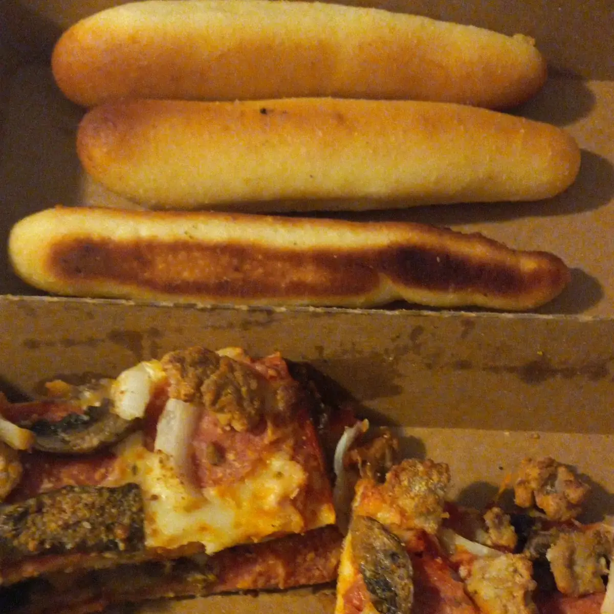 Thin Crust Pizza and Breadsticks