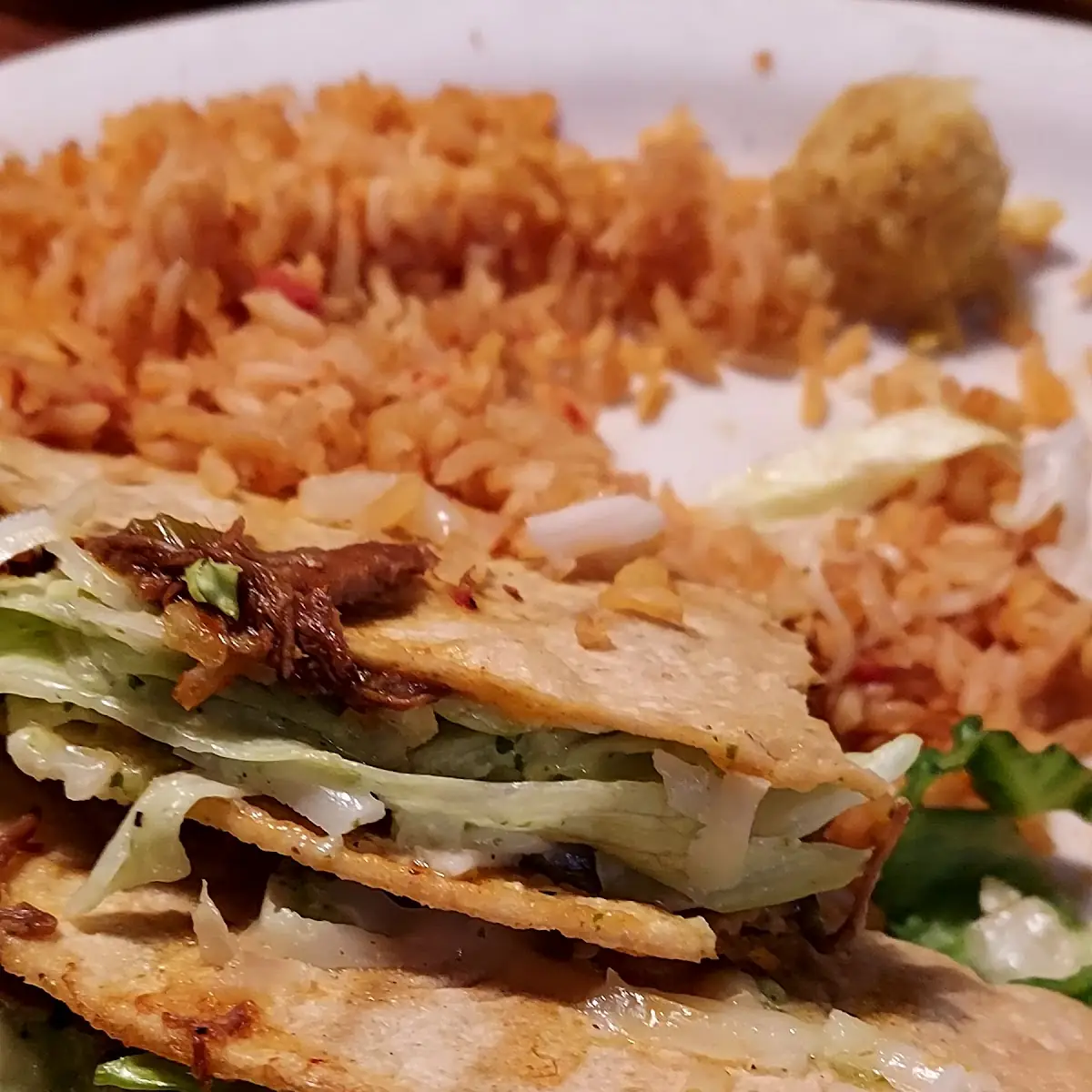 2 Shredded Beef Taco Combo with Rice