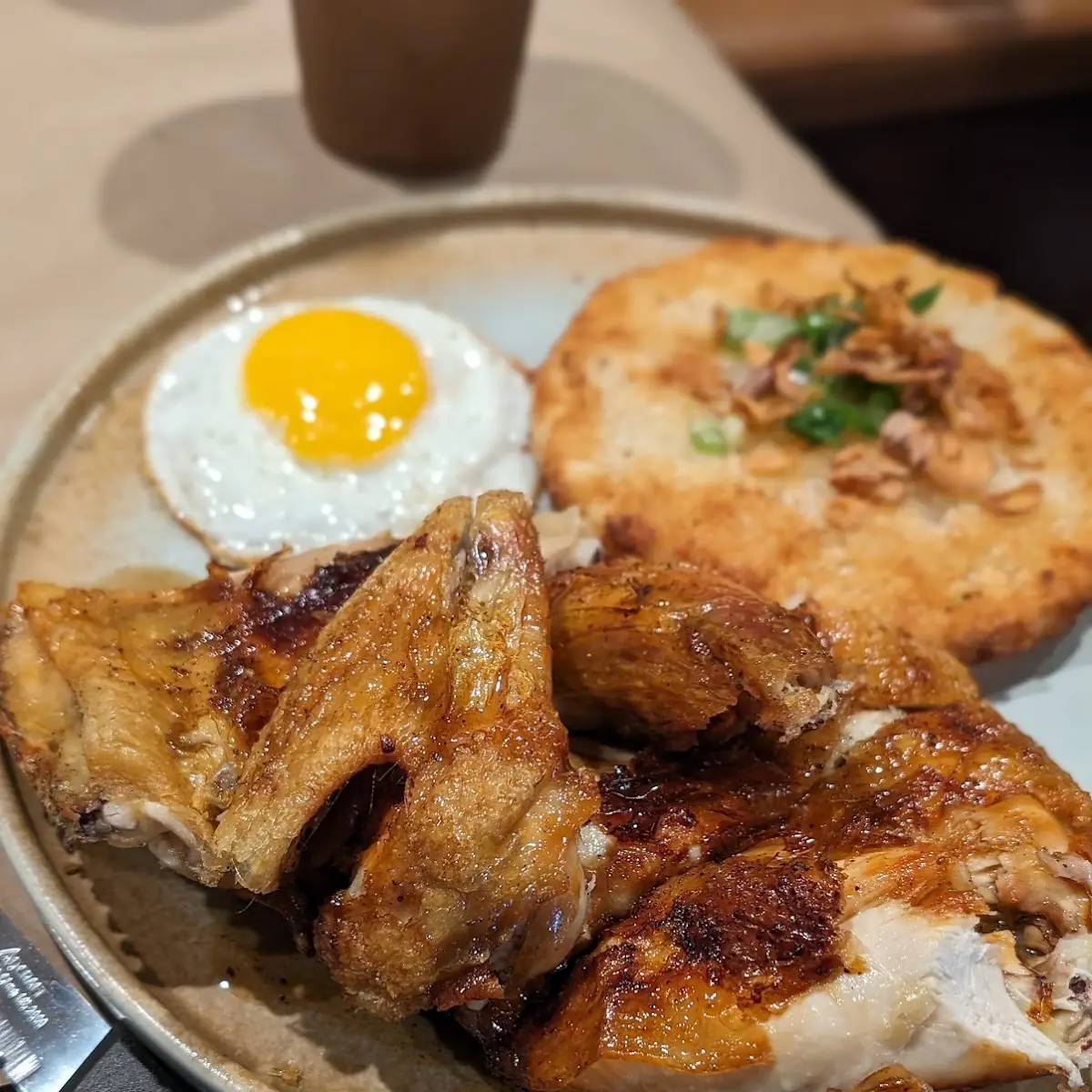 Roasted Kua Fei Chicken Crispy Sticky Rice