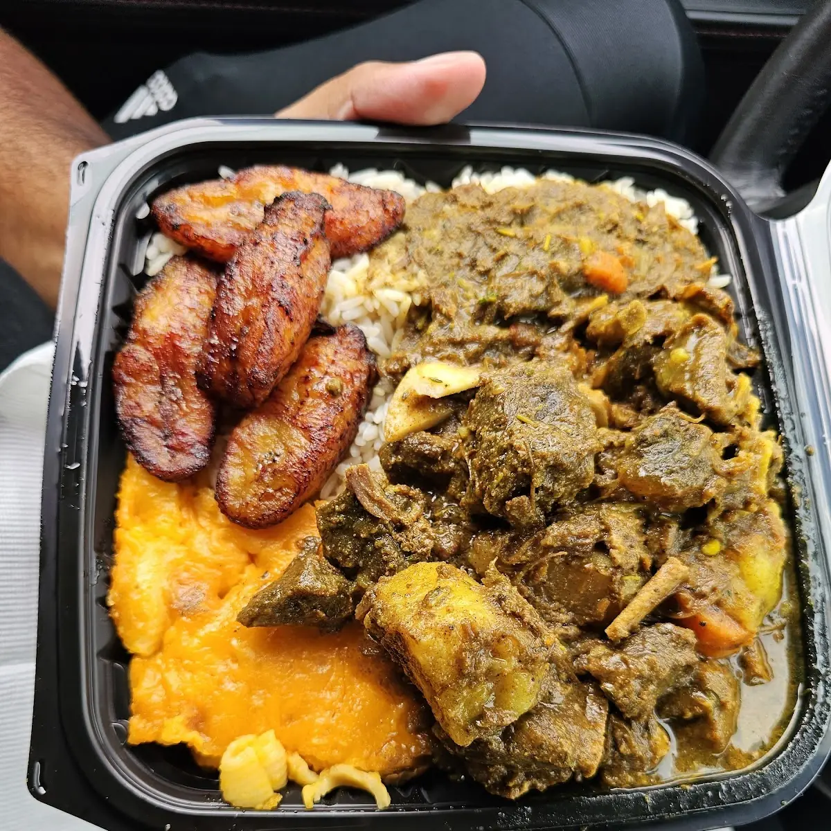 Fried Plantains Rice & Peas