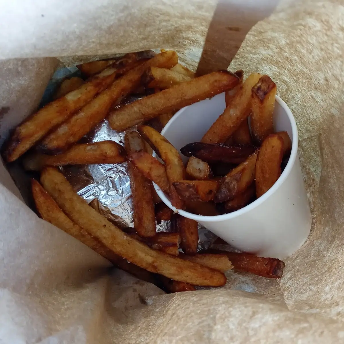 Double Cheeseburger Loaded with French Fries