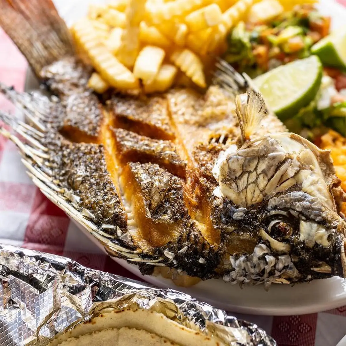 Plato De Mojarra Frita Fried Tilapia Plate