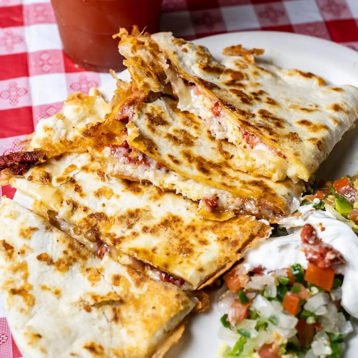 Quesadilla De Queso Con Papas Fritas 2 Cheese Quesadilla with French Fries