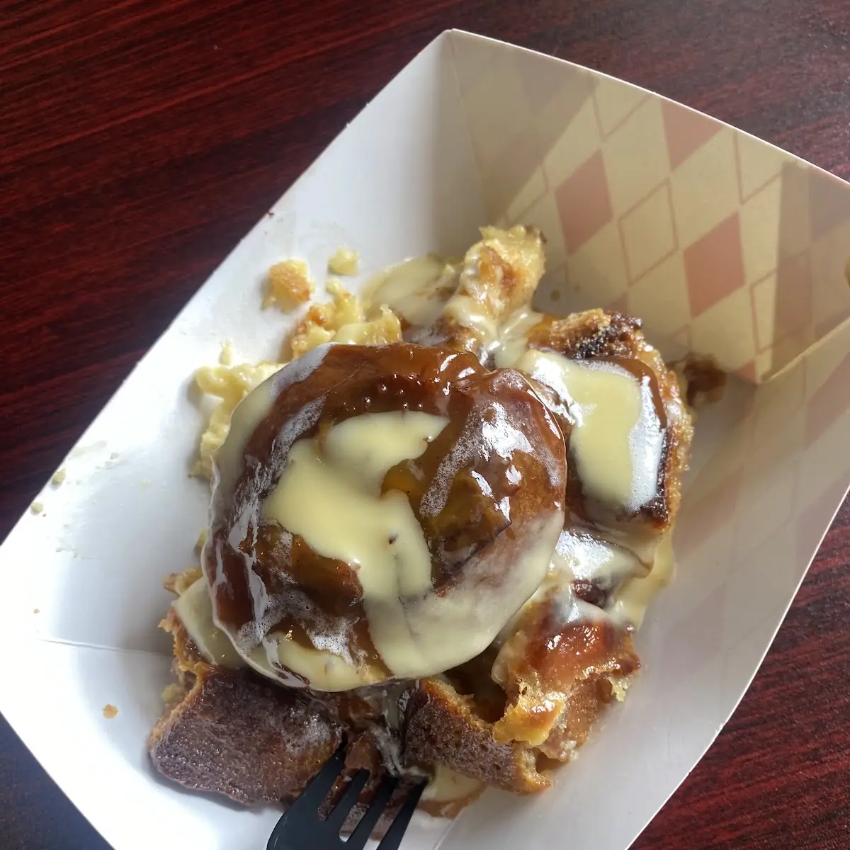 Smoked Peach Bread Pudding