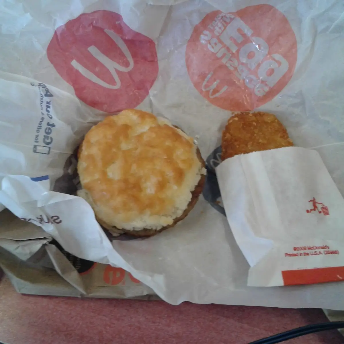 Breakfast Sausage Biscuit with Hash Browns