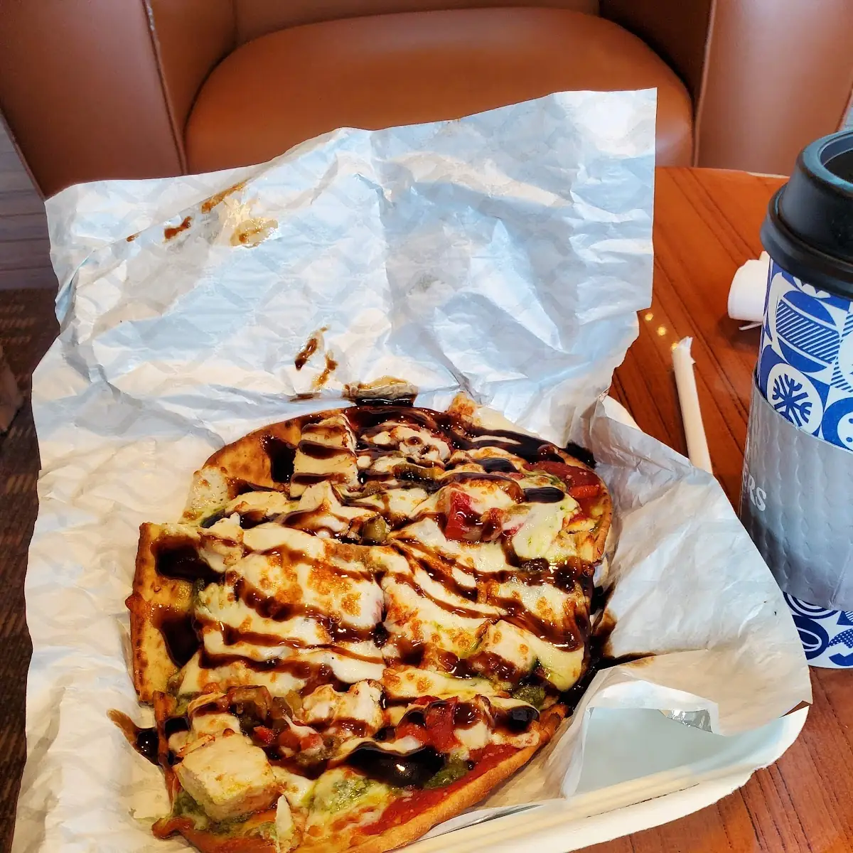 Chicken Pesto Naan Pizza