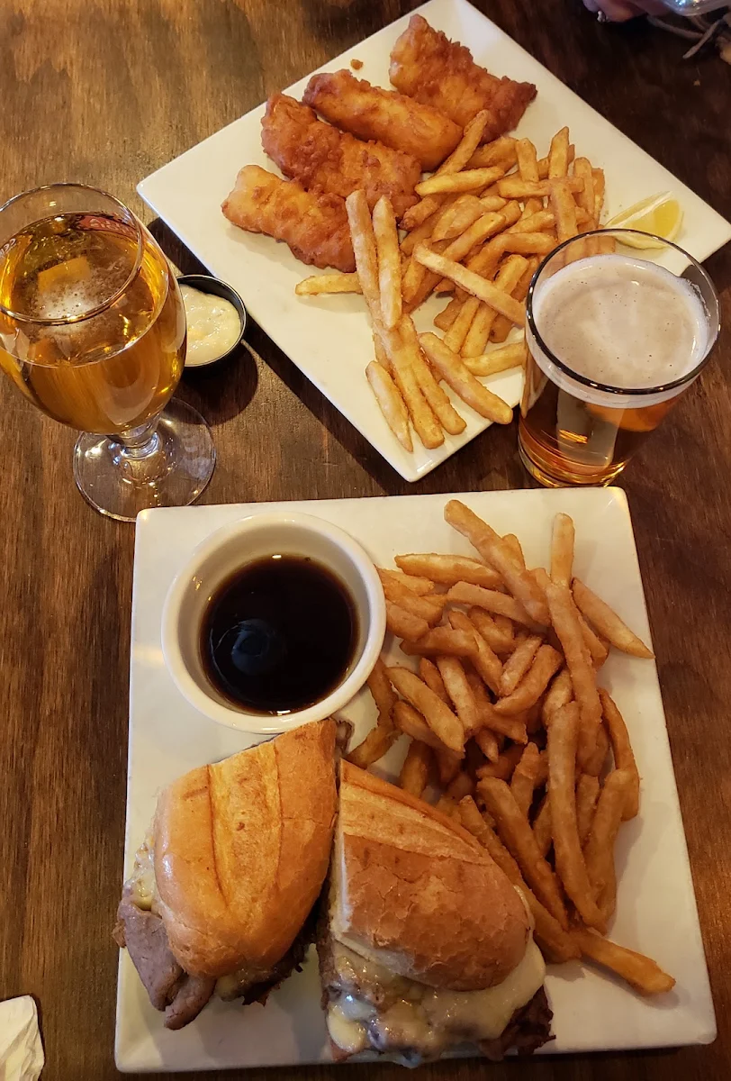 Fish and Chips and French Dip Sandwich