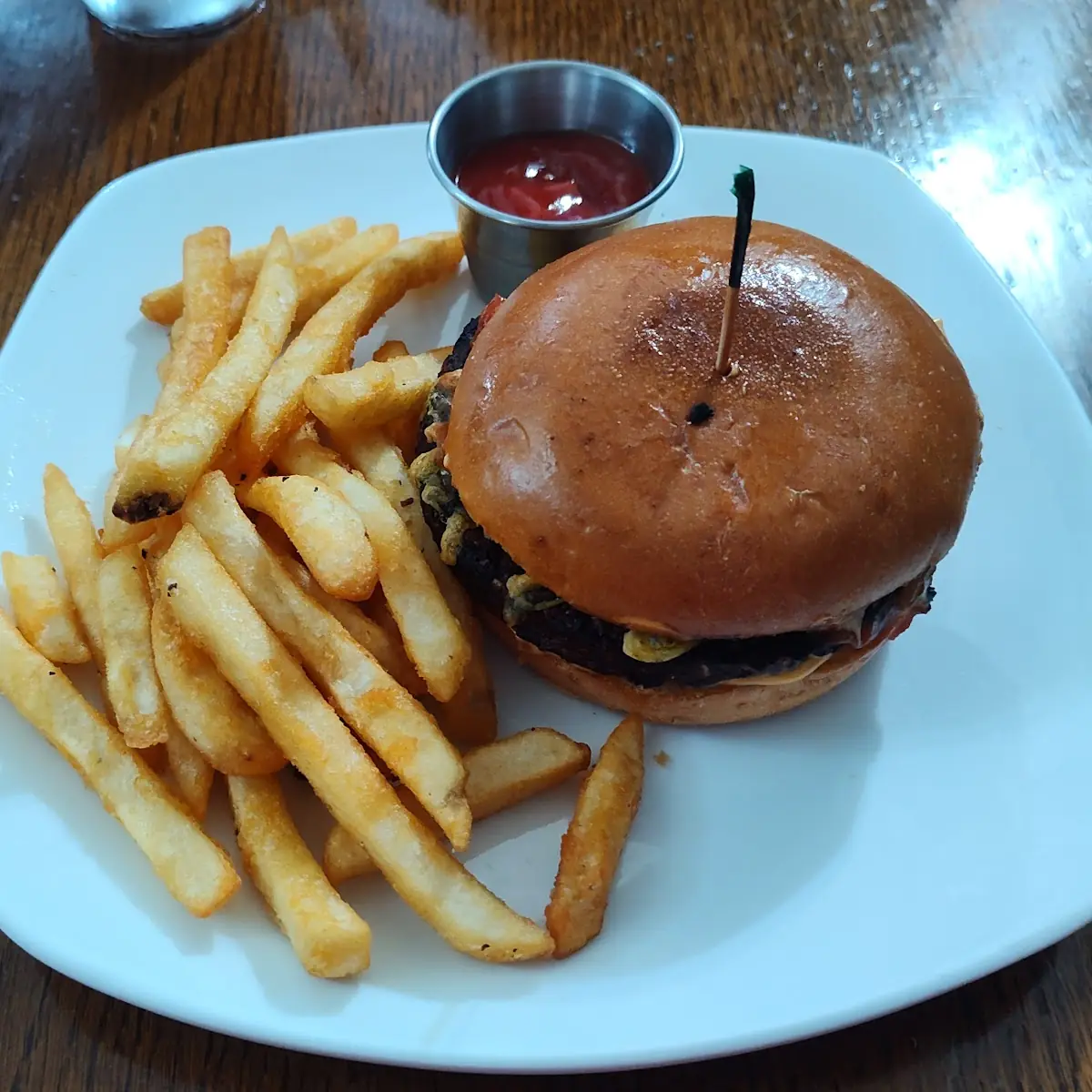 Black Bean Burger and Fries