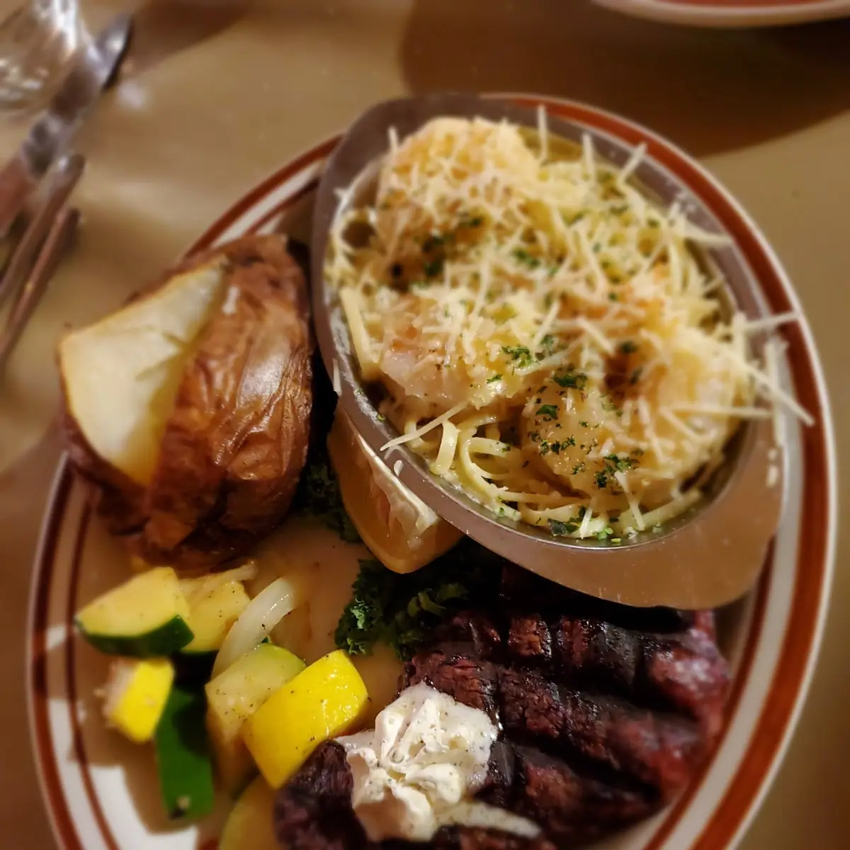 Steak and Shrimp Scampi