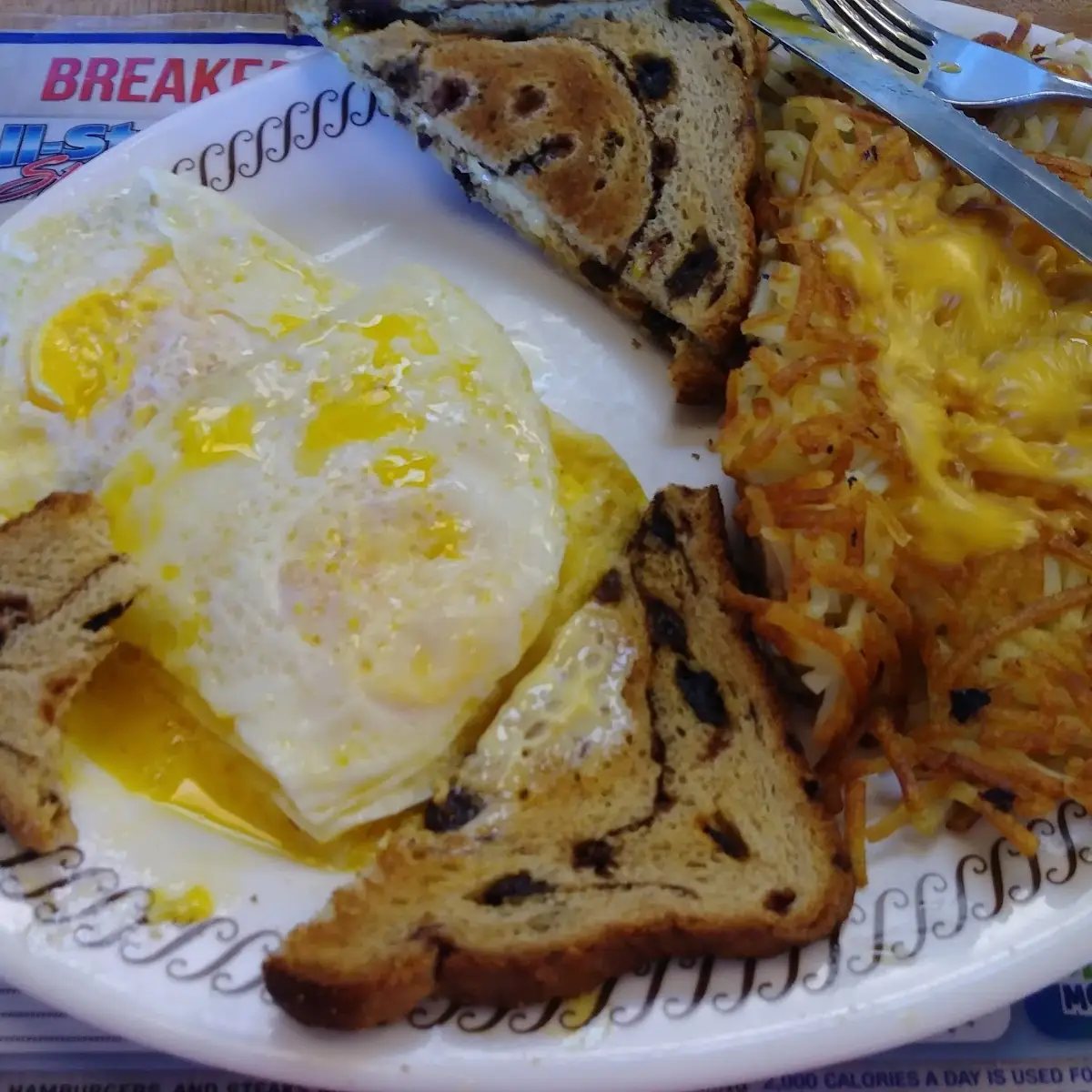 Cheese N' Eggs with Raisin Toast