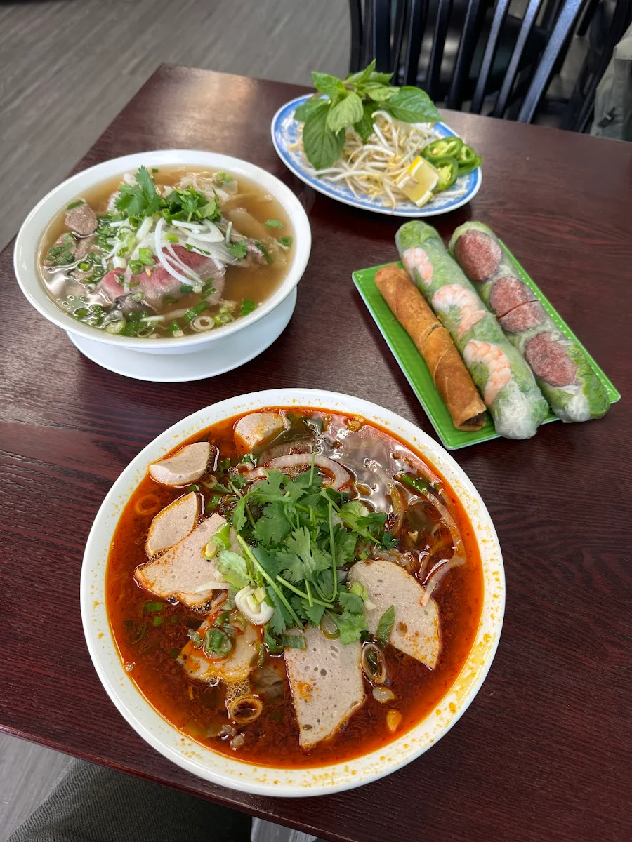Beef Brisket Pho and Pork Spring Rolls, Un Pho Get a Bowl