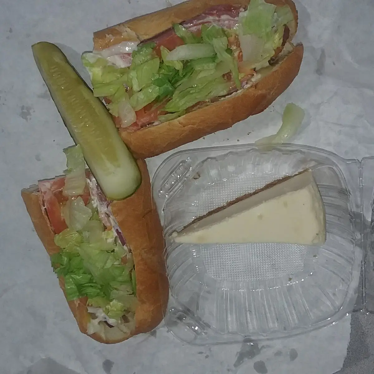 Corned Beef Sandwich and Cheese Cake for Dessert