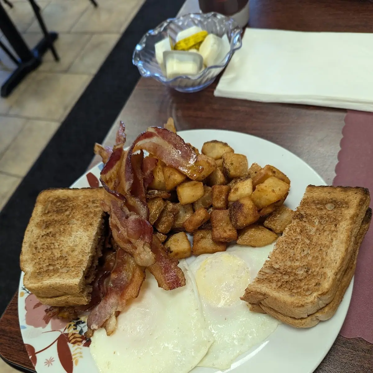 Eggs Bacon Toast Home Fries
