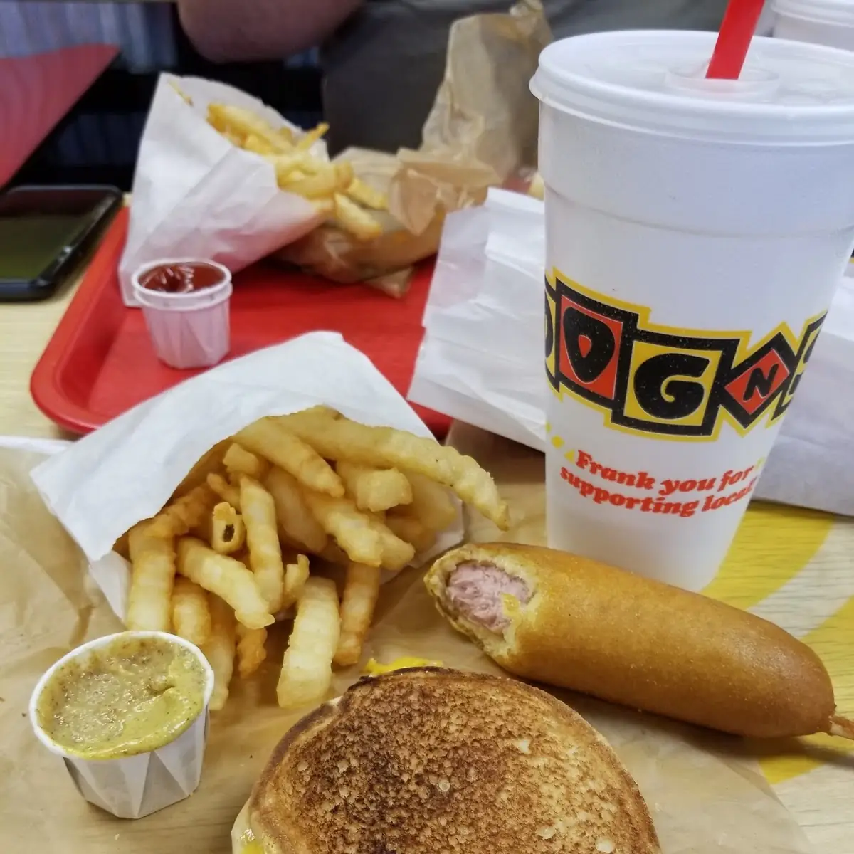 Corn Dog and Fries