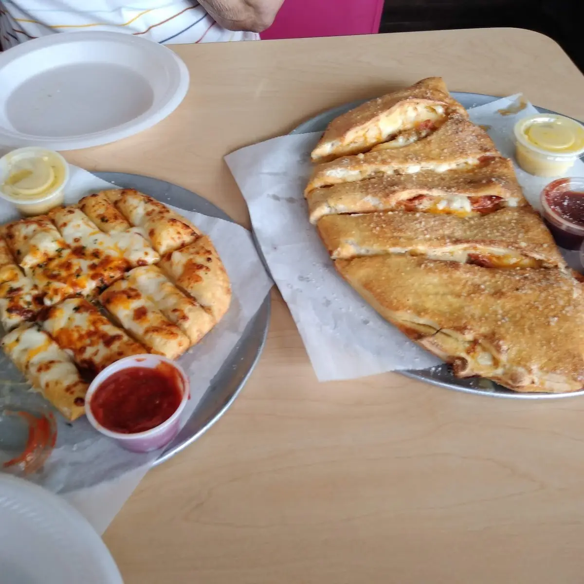 Calzone and Garlic Cheese Bread