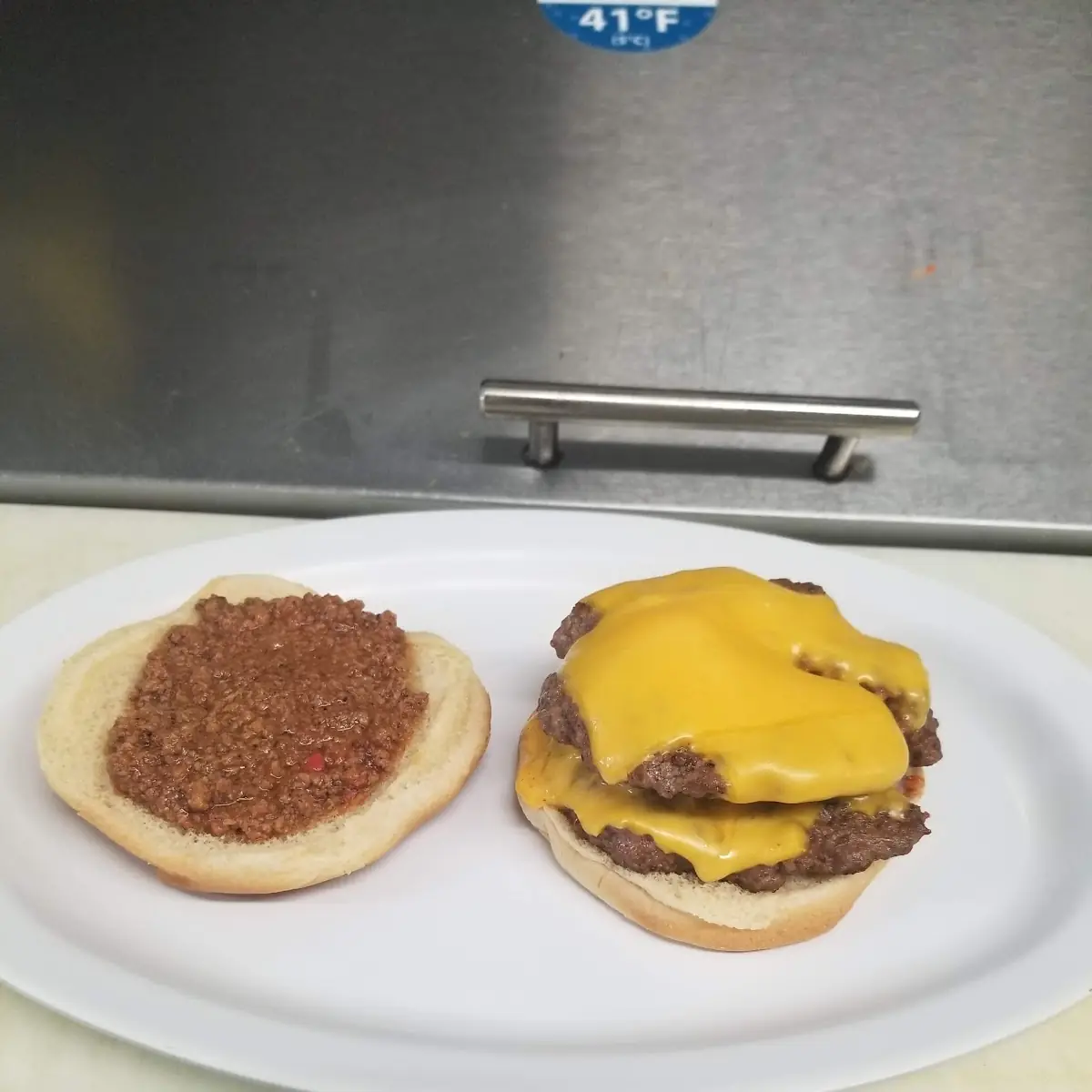 Double Cheeseburger with Homemade Chili