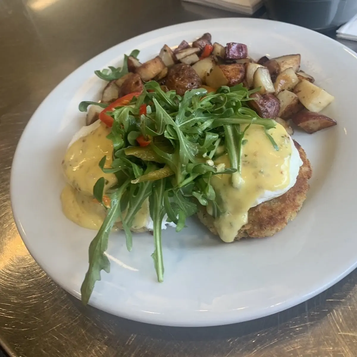 Walleye Cake Benedict