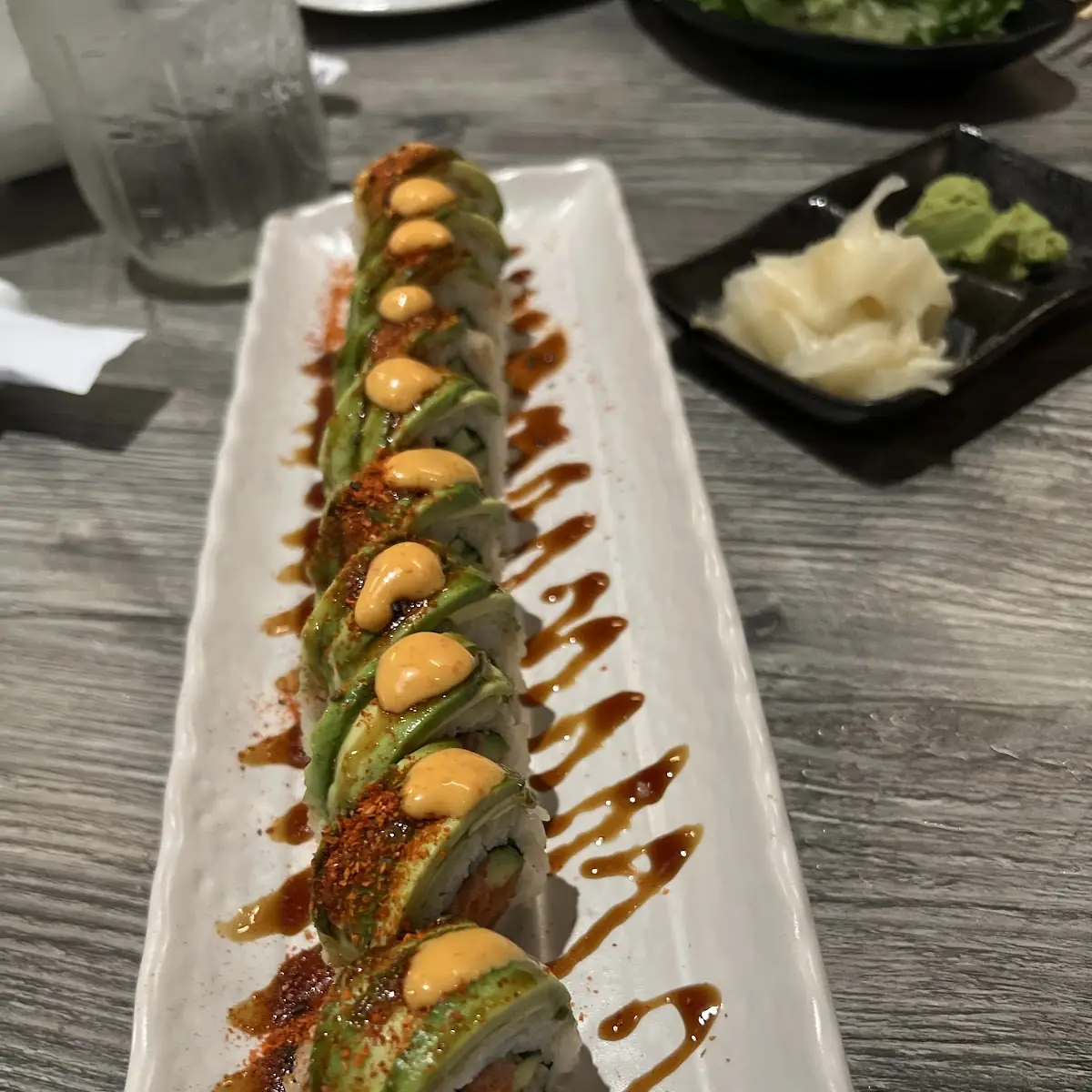 Sushi Roll with Sauce Drizzle