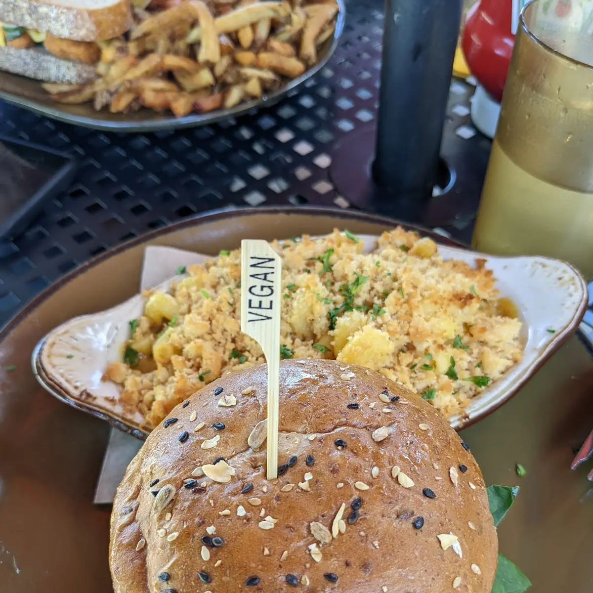 Vegan Chicken Sandwich and Vegan Mac and Cheese