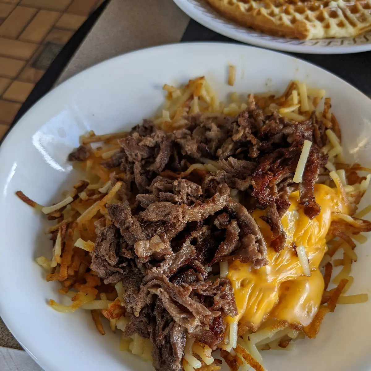 Steak Cheese Hashbrown Bowl